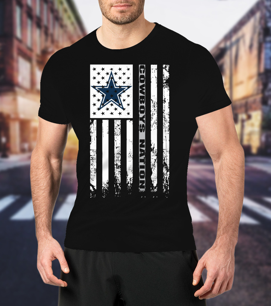 Cowboys Nation Dallas Cowboys Fans Flag Star T-Shirt