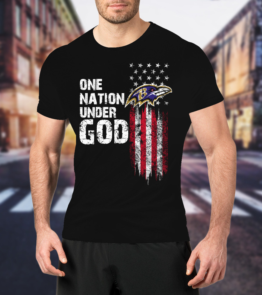 One Nation Under God Baltimore Ravens T-Shirt