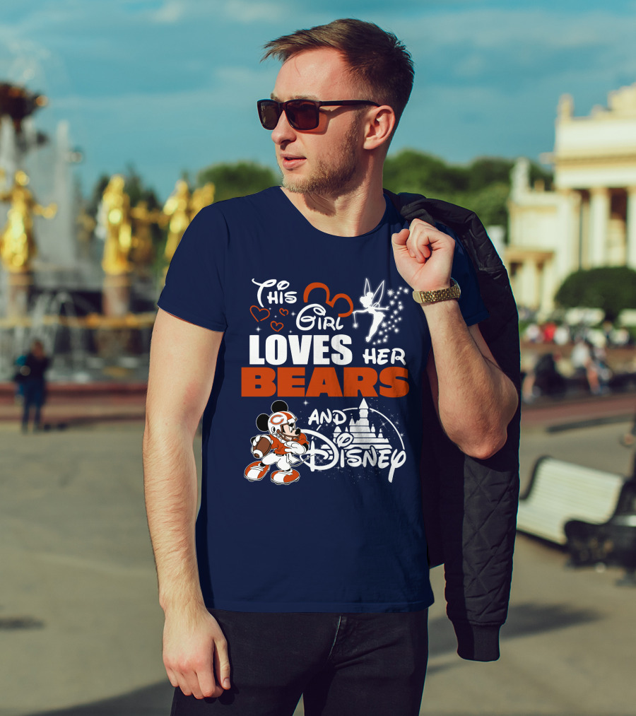 This Girl Loves Her Chicago Bears And Disney T-Shirt