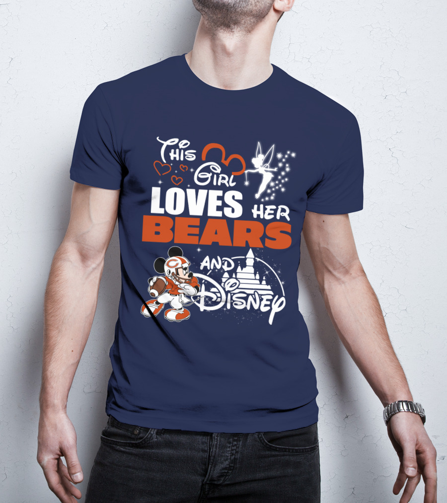 This Girl Loves Her Chicago Bears And Disney T-Shirt