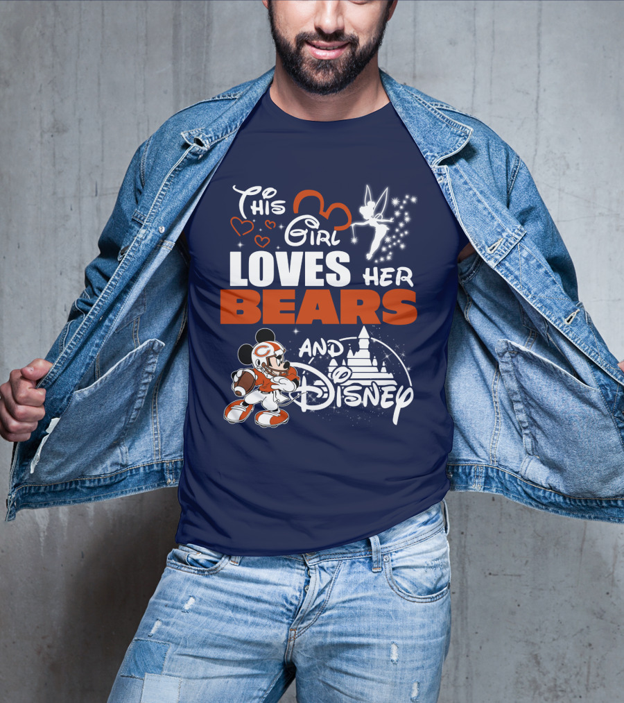 This Girl Loves Her Chicago Bears And Disney T-Shirt