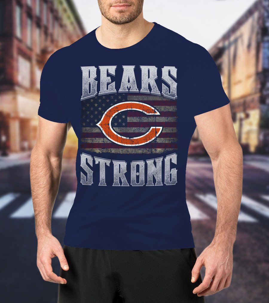 Bears Strong Chicago American Flag T-Shirt