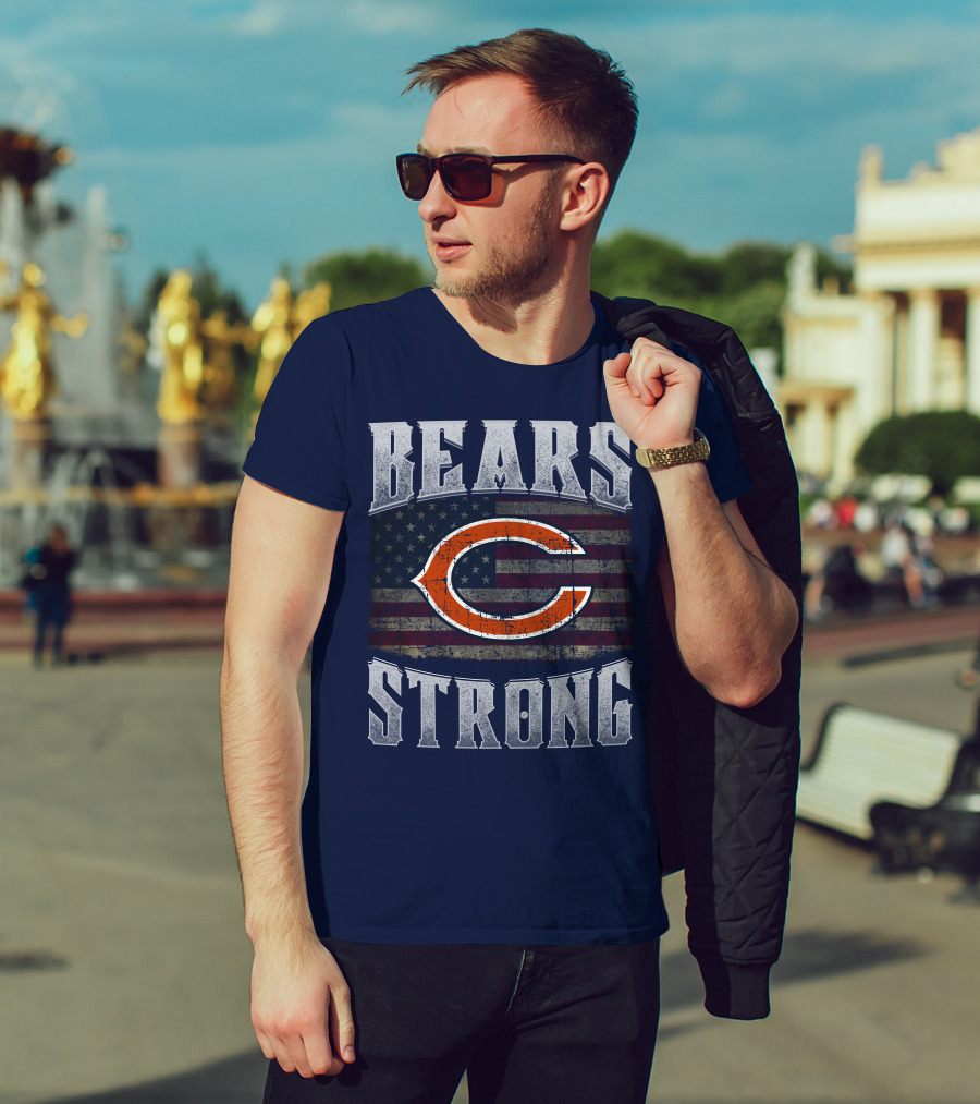 Bears Strong Chicago American Flag T-Shirt