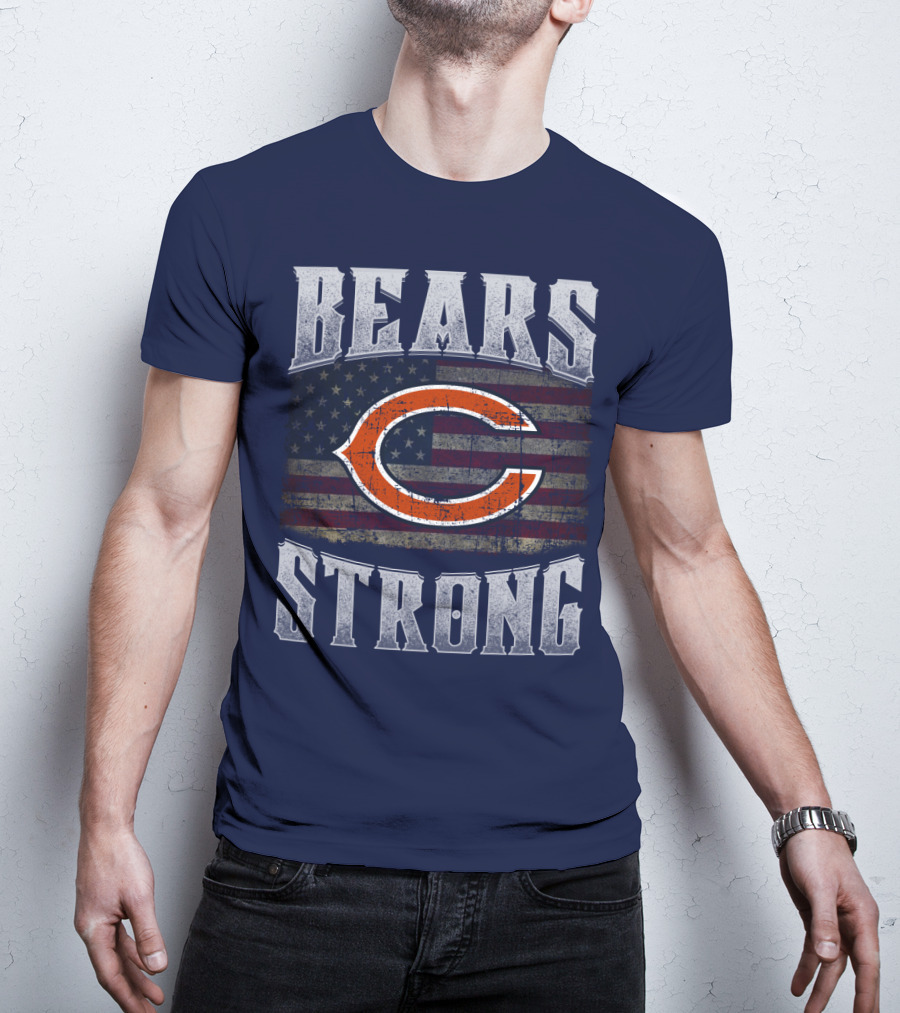 Bears Strong Chicago American Flag T-Shirt