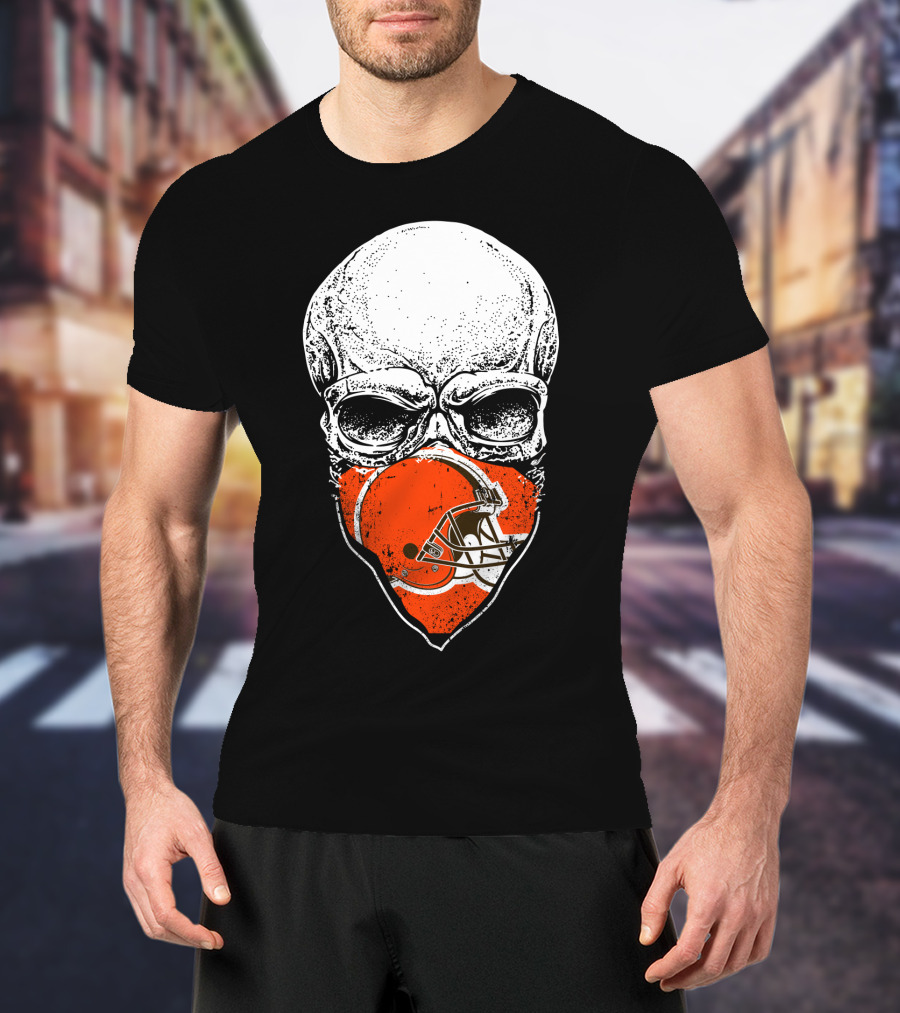 Cleveland Browns Skull Helmet Fan Gear T-Shirt