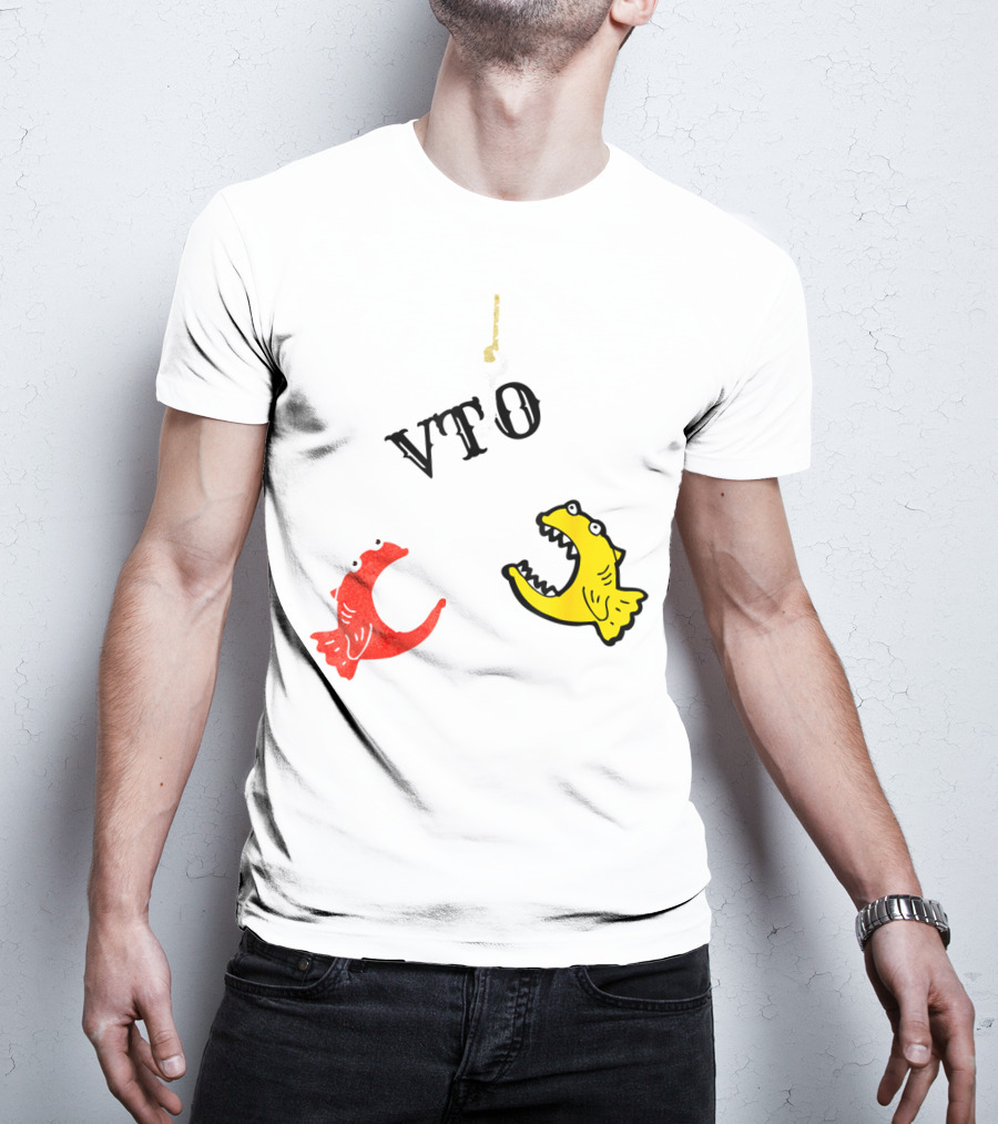 VTO Fishing Hook With Red And Yellow Fish T-Shirt