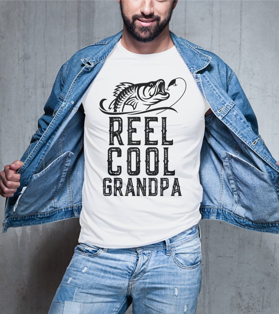 Reel Cool Grandpa Fishing Hook Bass T-Shirt