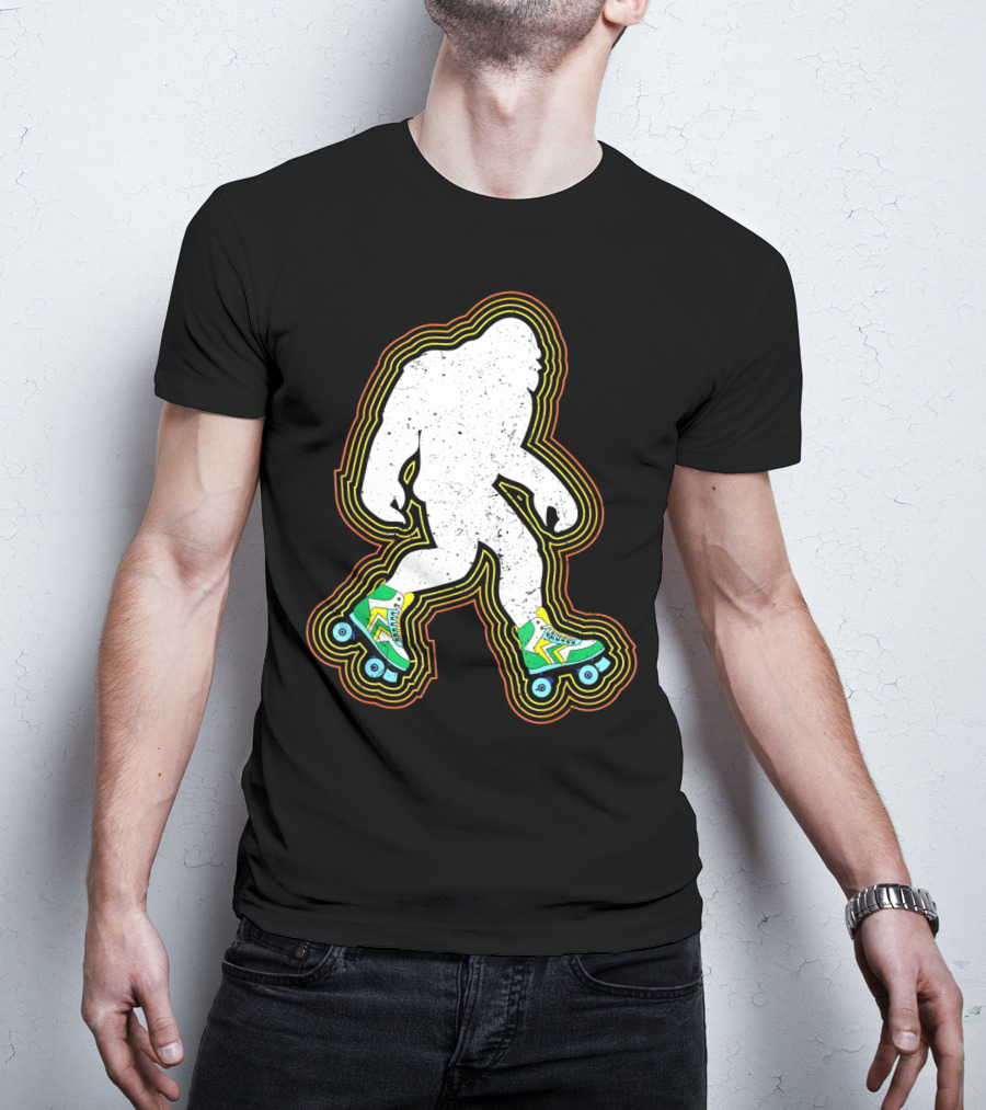 Bigfoot Roller Skates Sasquatch Vintage Style Retro Skating Vibe T-Shirt