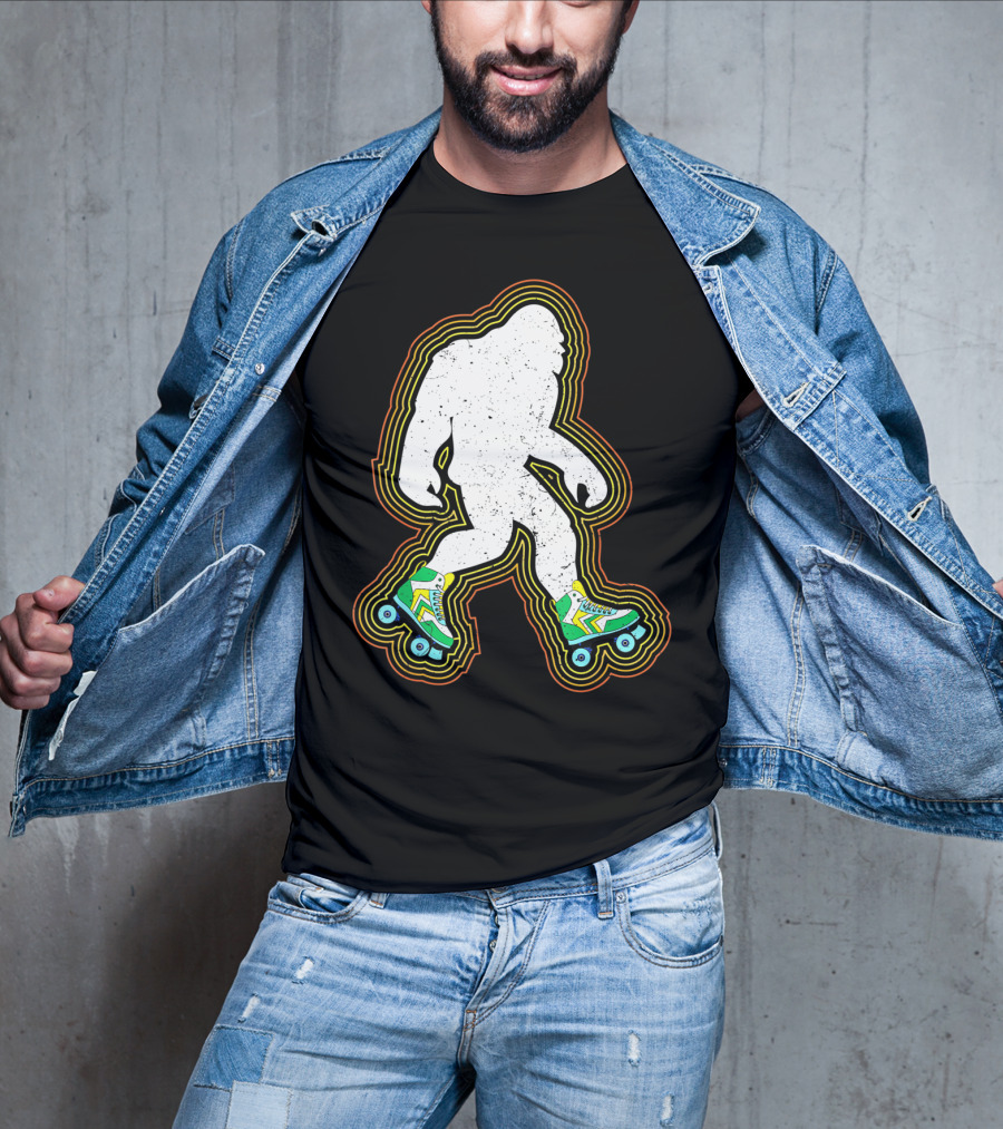 Bigfoot Roller Skates Sasquatch Vintage Style Retro Skating Vibe T-Shirt