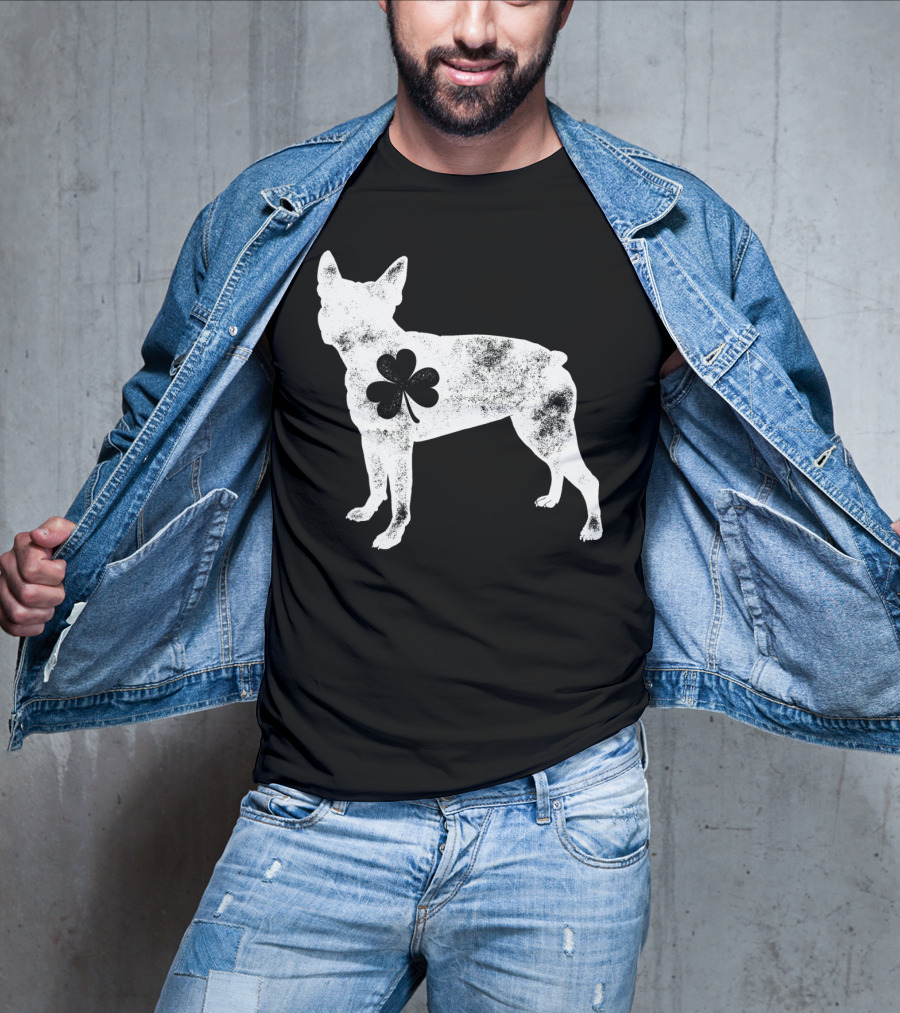 Boston Terrier Dog Shamrock St Patricks Day Men T-Shirt