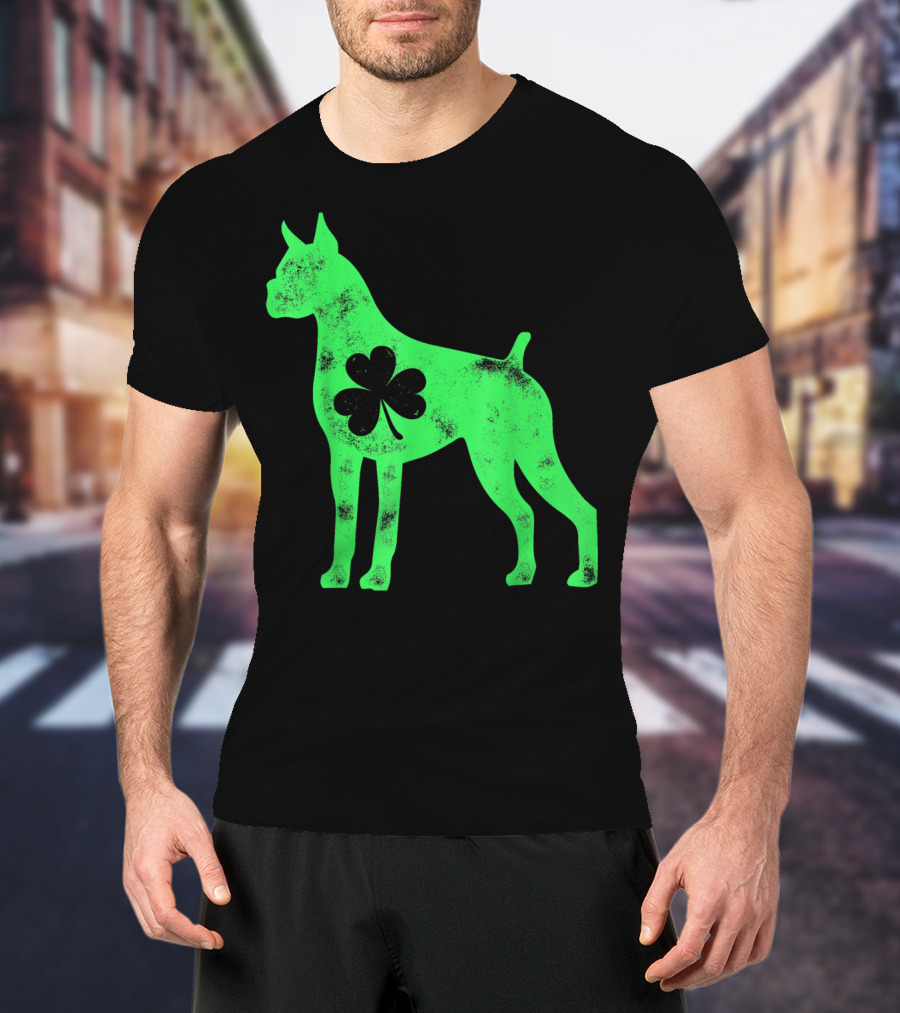 Boxer Dog Shamrock St Patricks Day Lover T-Shirt