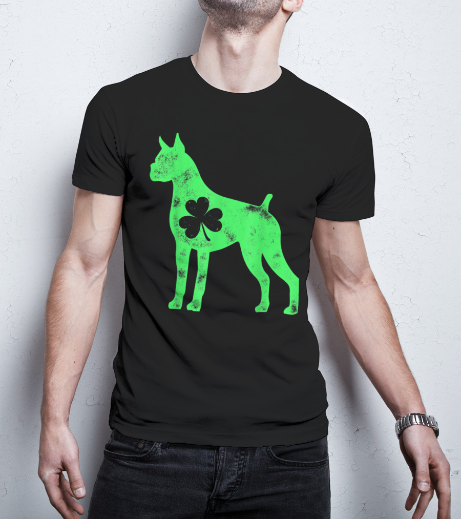 Boxer Dog Shamrock St Patricks Day Lover T-Shirt