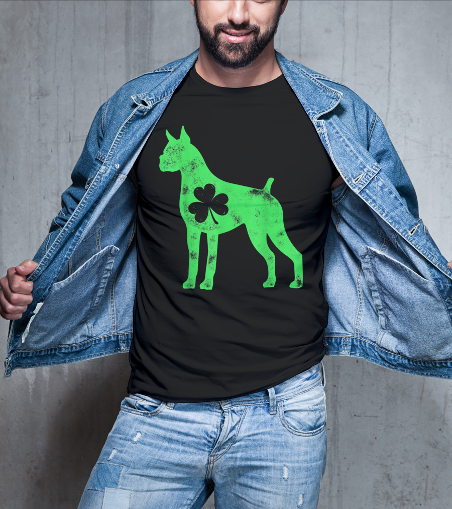 Boxer Dog Shamrock St Patricks Day Lover T-Shirt
