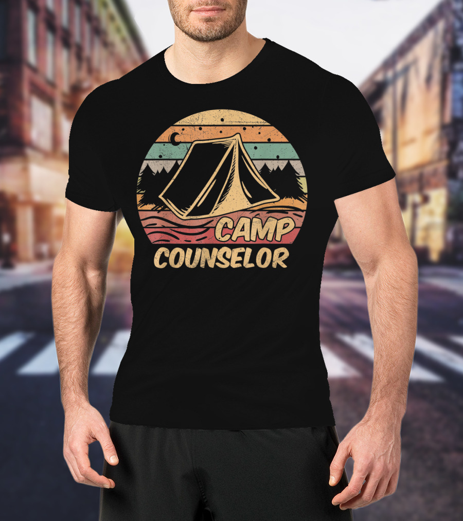 Camp Counselor Tent Mountain Forest Retro Camping Camp Lovers T-Shirt