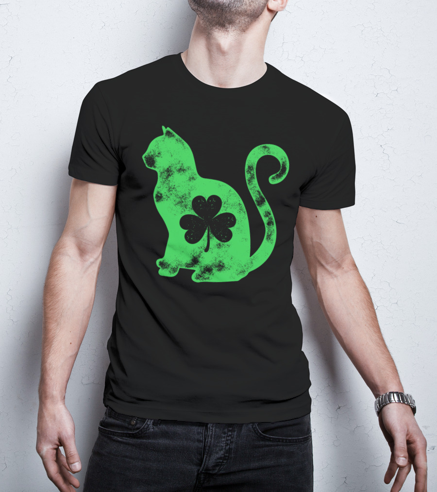 Cat Shamrock St Patricks Day Happy Cattys Women T-Shirt