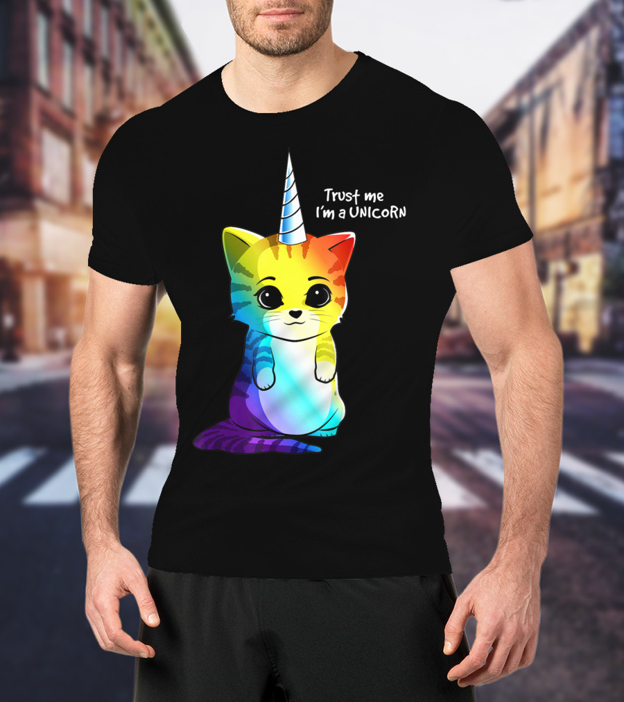 Trust Me I'm A Caticorn Unicorn Cat Kittycorn Girls Women Rainbow T-Shirt