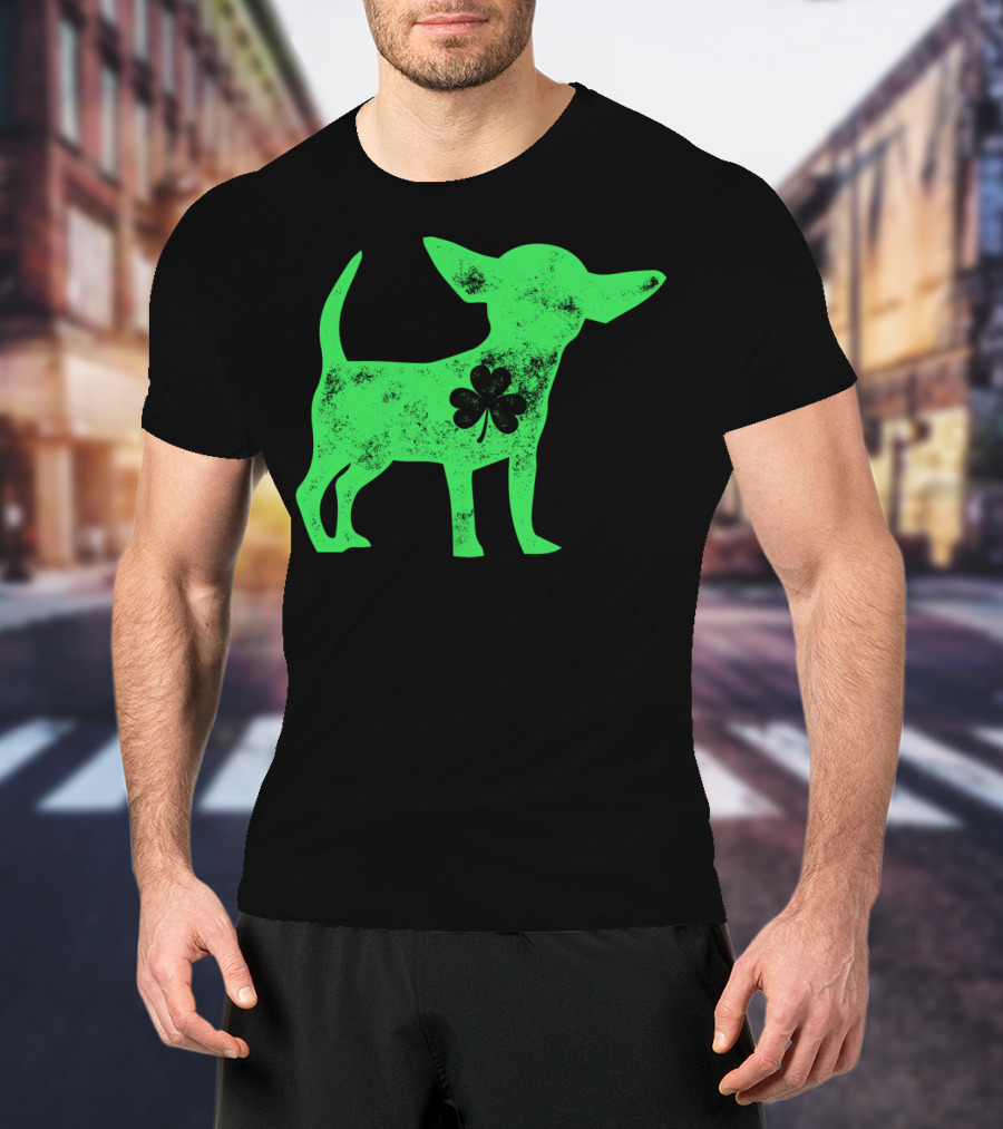 Chihuahua St Patricks Day Dog Lover Shamrock Iconic Green T-Shirt