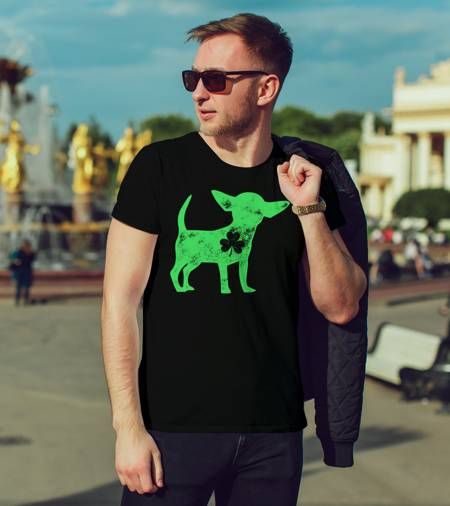 Chihuahua St Patricks Day Dog Lover Shamrock Iconic Green T-Shirt