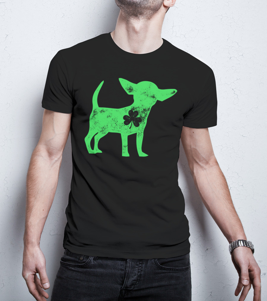Chihuahua St Patricks Day Dog Lover Shamrock Iconic Green T-Shirt