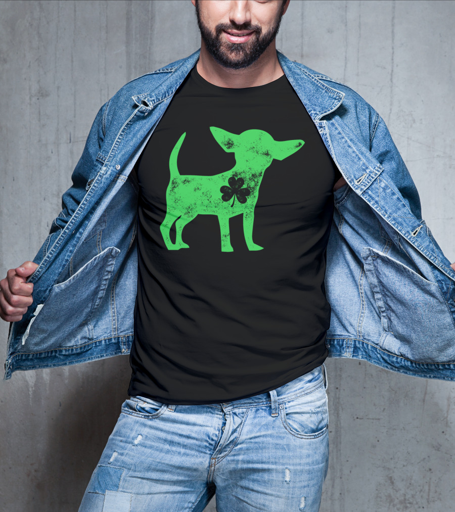 Chihuahua St Patricks Day Dog Lover Shamrock Iconic Green T-Shirt