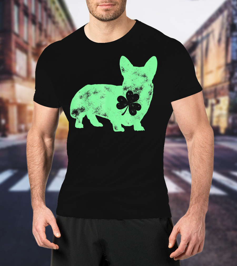 Corgi Shamrock Dog Lover St Patricks Day T-Shirt