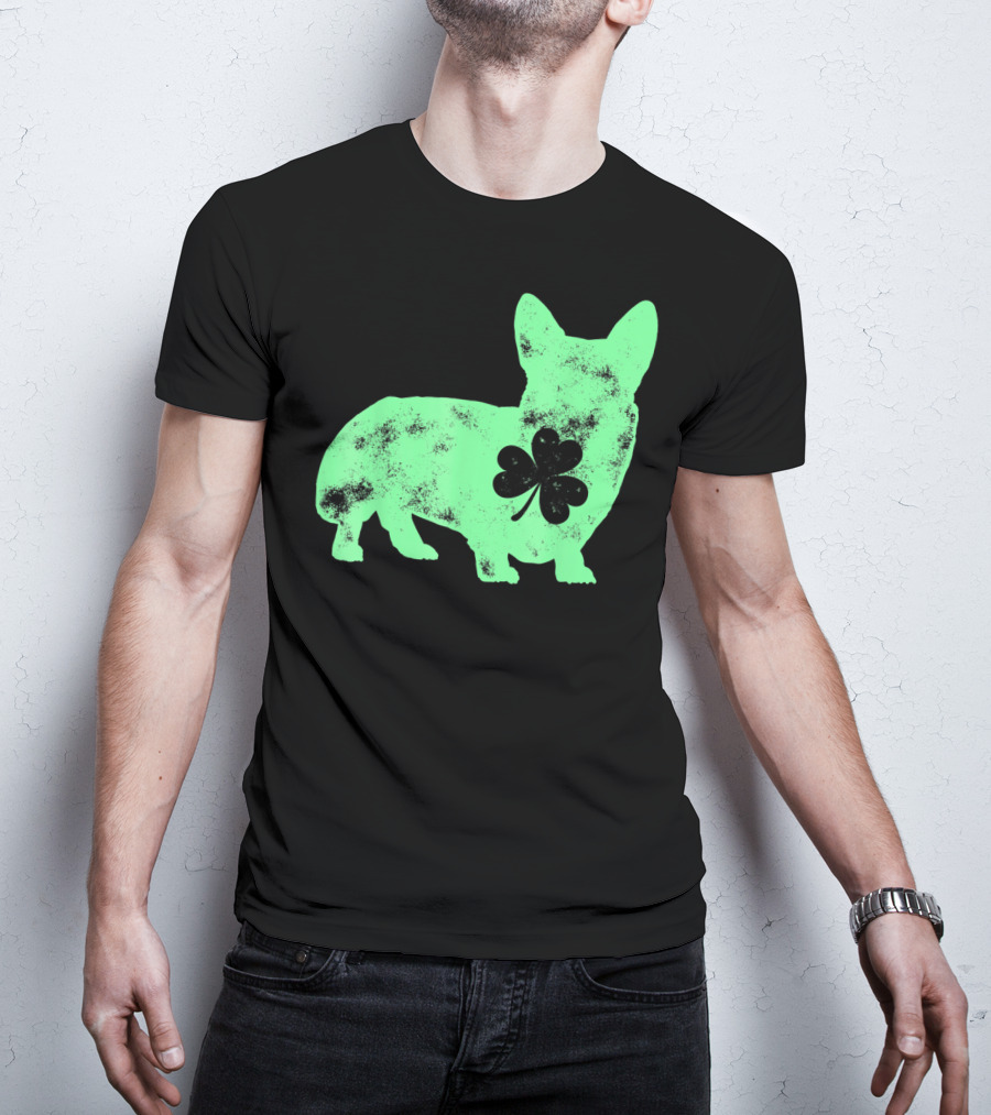 Corgi Shamrock Dog Lover St Patricks Day T-Shirt