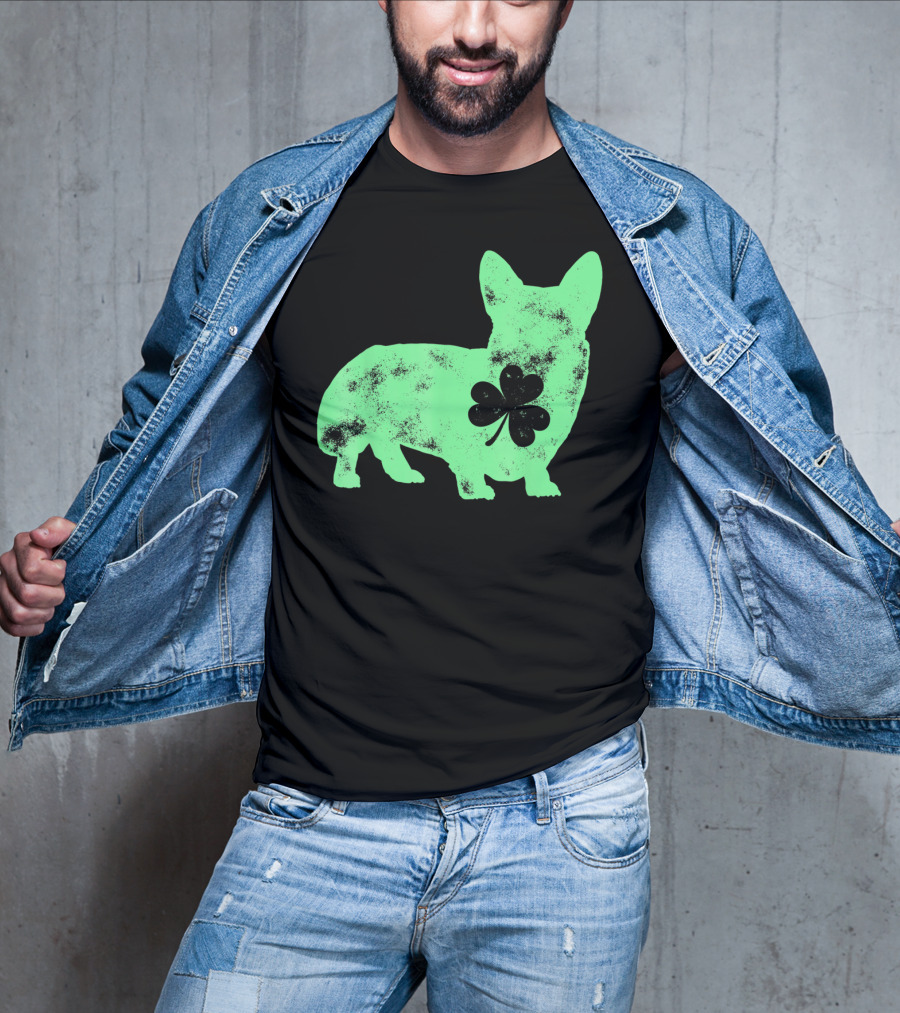 Corgi Shamrock Dog Lover St Patricks Day T-Shirt