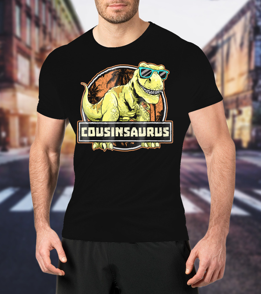 COUSINSAURUS REX Dinosaur With Sunglasses T-Shirt