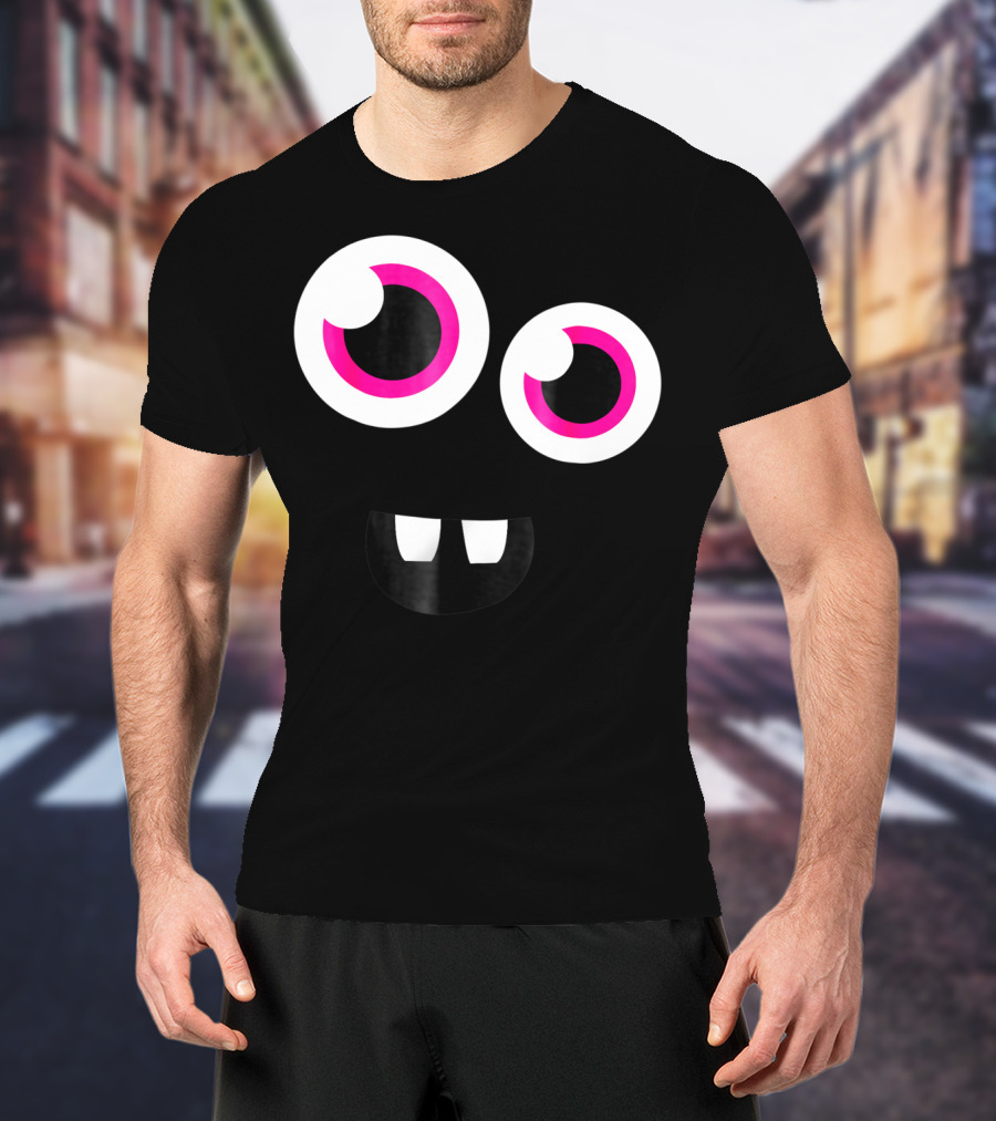 Cute Funny Halloween Monster Face Eyes Kids Man T-Shirt