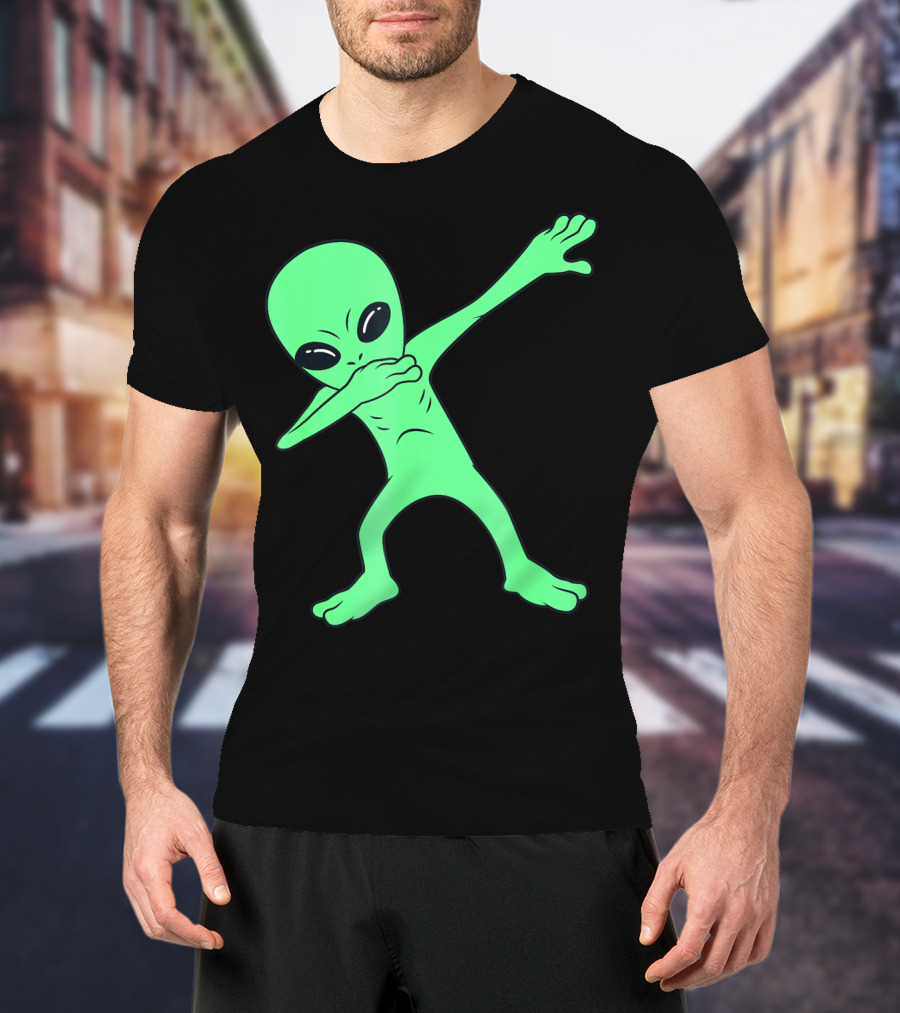 Dabbing Alien Halloween Funny Dab Girl Green Alien Dab Dance T-Shirt