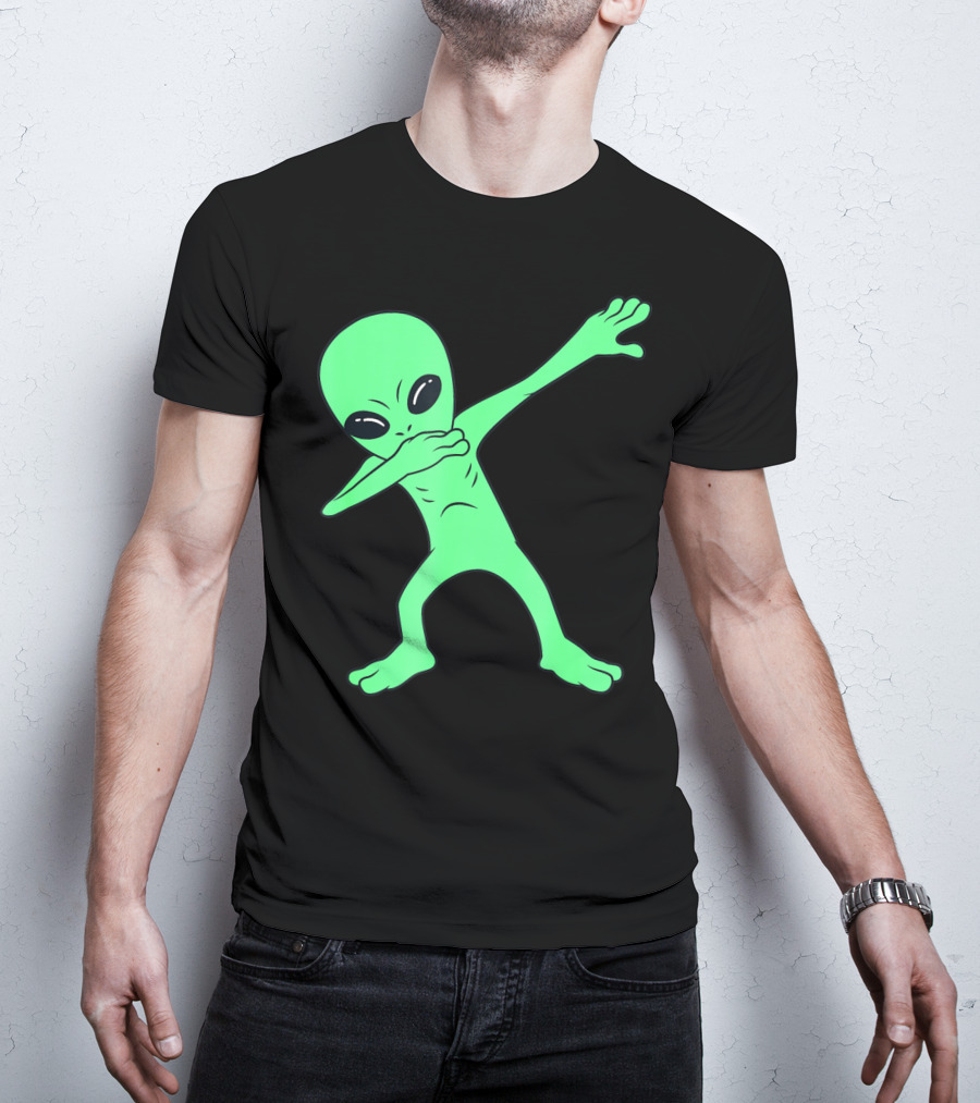 Dabbing Alien Halloween Funny Dab Girl Green Alien Dab Dance T-Shirt