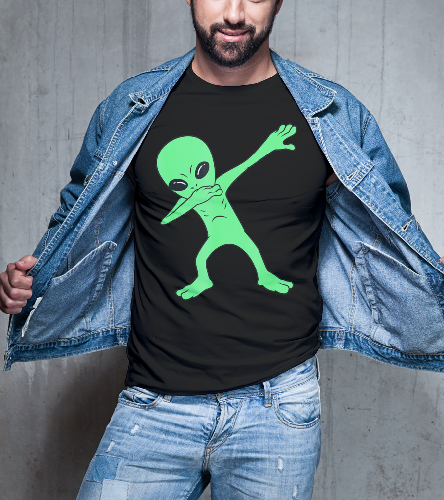 Dabbing Alien Halloween Funny Dab Girl Green Alien Dab Dance T-Shirt