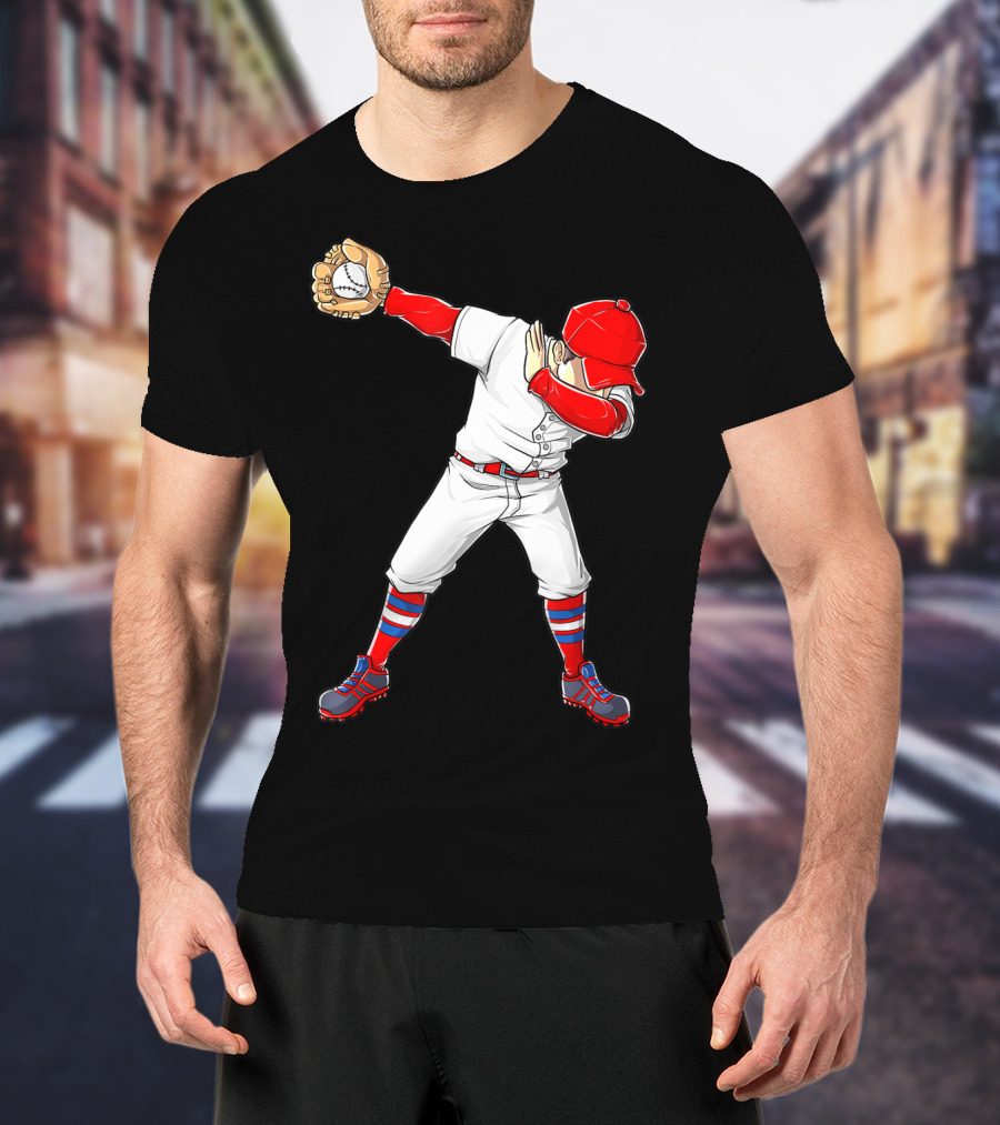 Dabbing Baseball Player Funny Dab Dance T-Shirt