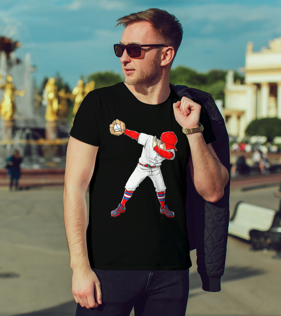 Dabbing Baseball Player Funny Dab Dance T-Shirt