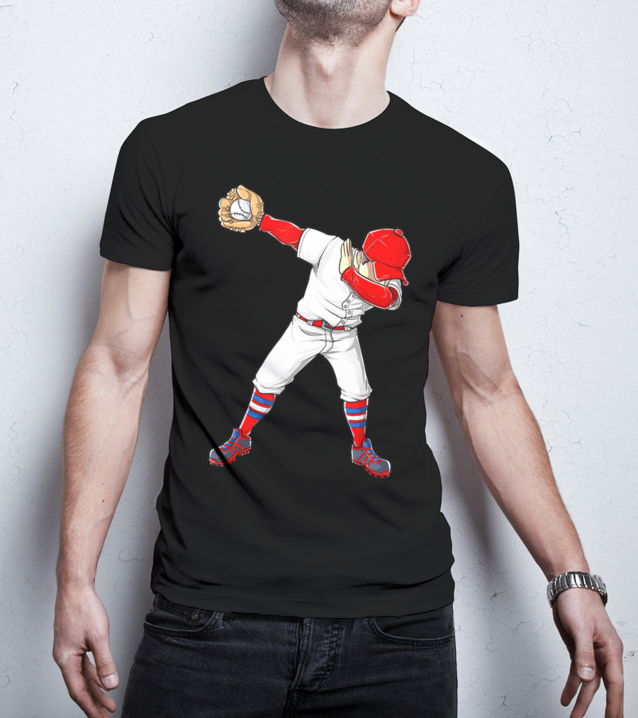 Dabbing Baseball Player Funny Dab Dance T-Shirt