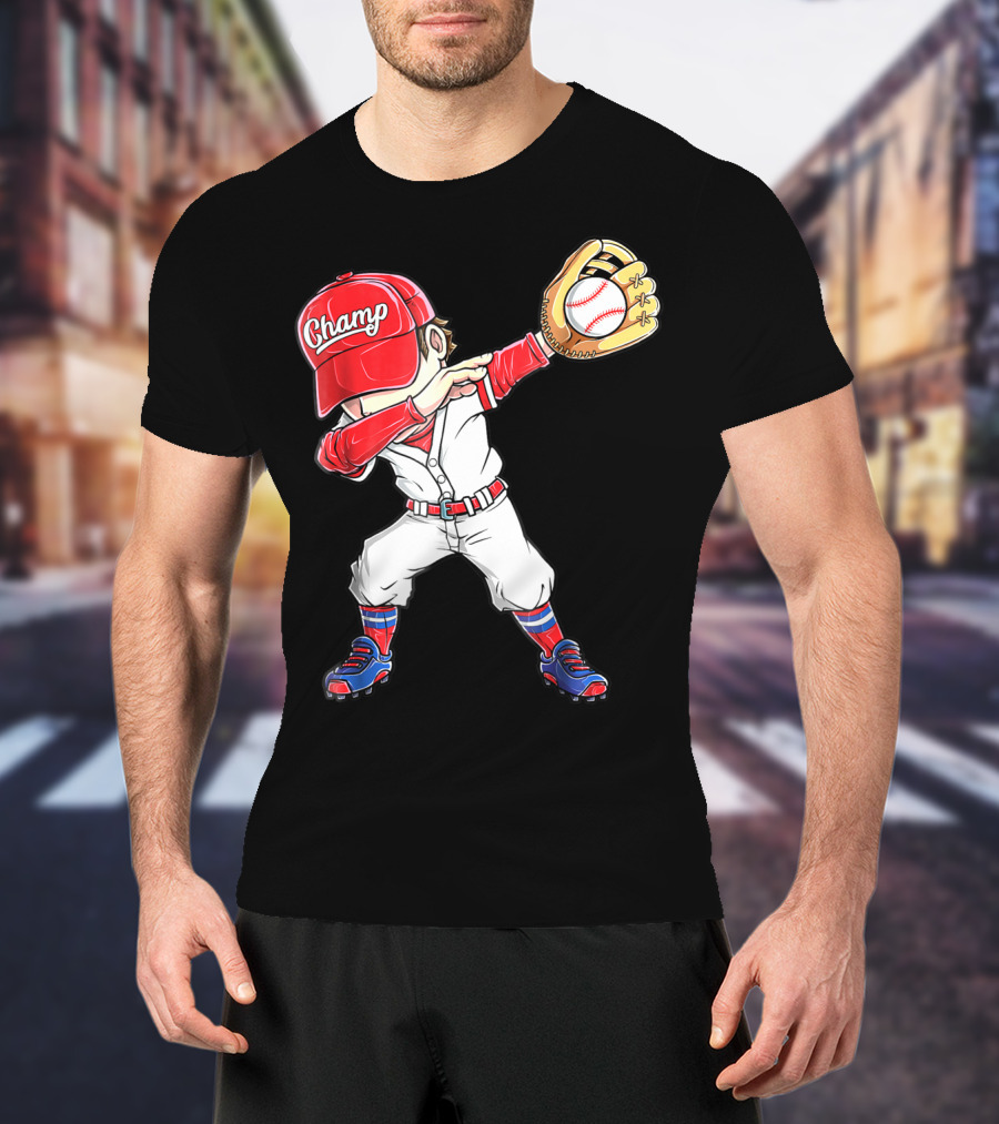 Dabbing Champ Baseball Catcher Pitcher T-Shirt