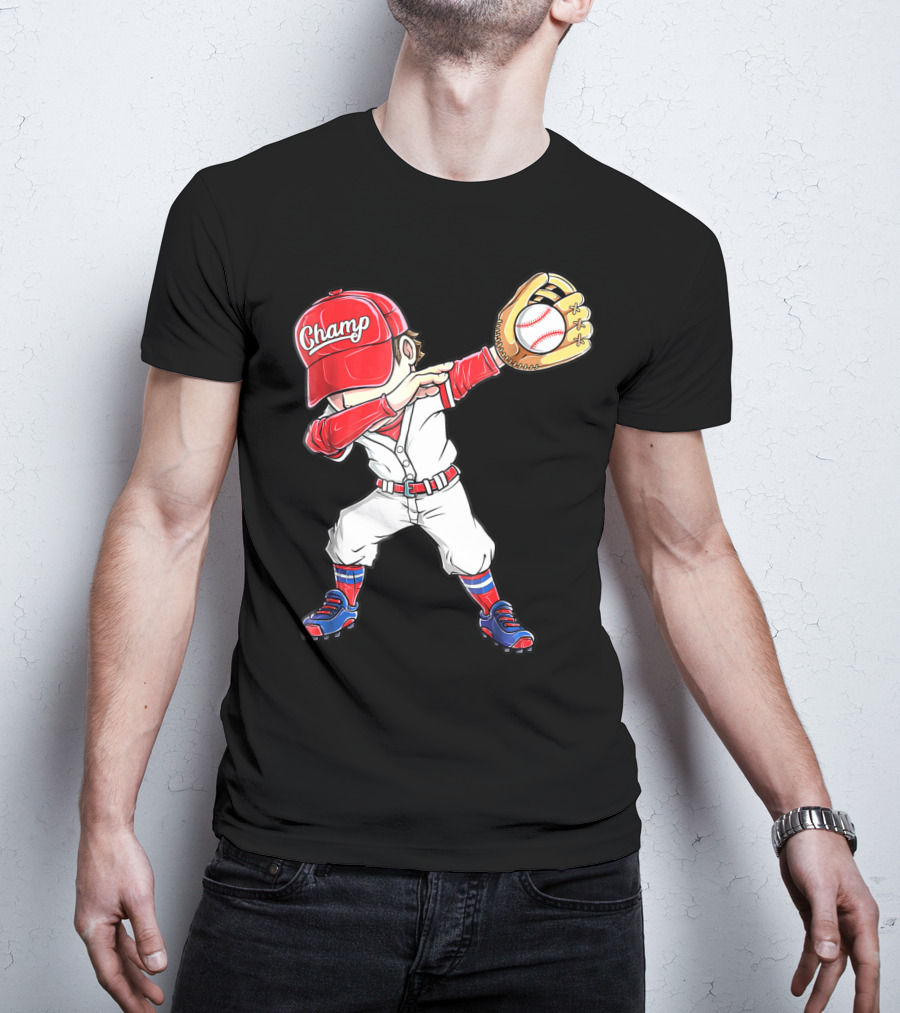 Dabbing Champ Baseball Catcher Pitcher T-Shirt