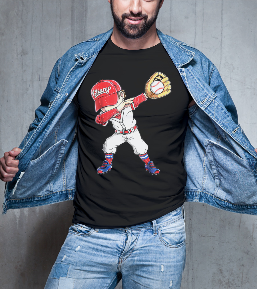 Dabbing Champ Baseball Catcher Pitcher T-Shirt