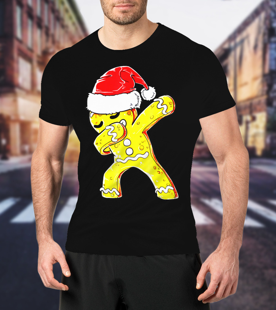 Dabbing Gingerbread Santa Christmas Dance T-Shirt