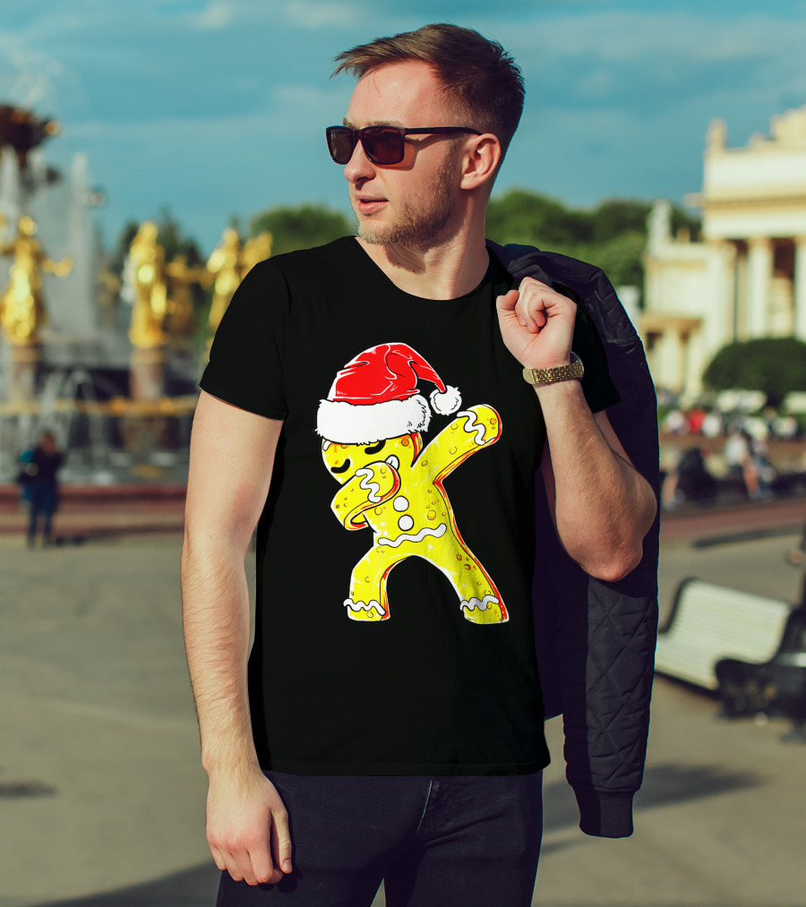 Dabbing Gingerbread Santa Christmas Dance T-Shirt