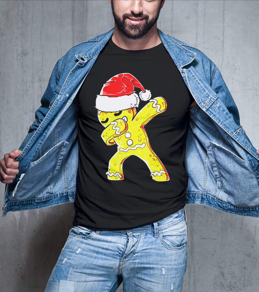 Dabbing Gingerbread Santa Christmas Dance T-Shirt