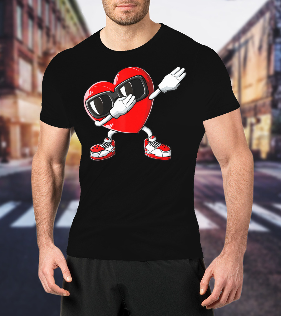 Valentines Day Dabbing Heart Funny Love Dab Boys T-Shirt