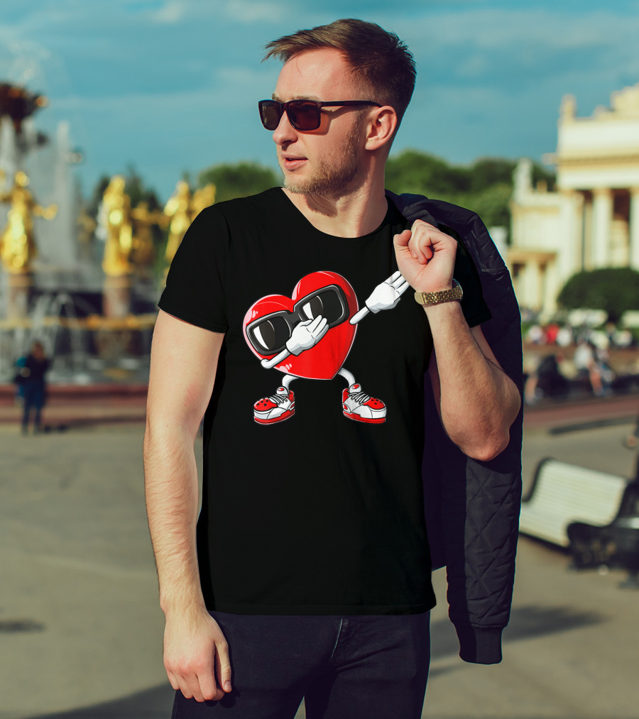 Valentines Day Dabbing Heart Funny Love Dab Boys T-Shirt