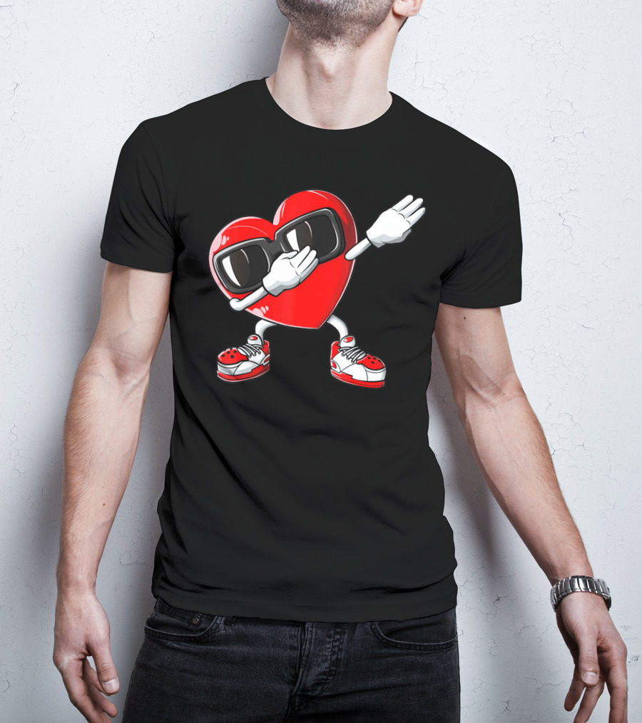 Valentines Day Dabbing Heart Funny Love Dab Boys T-Shirt
