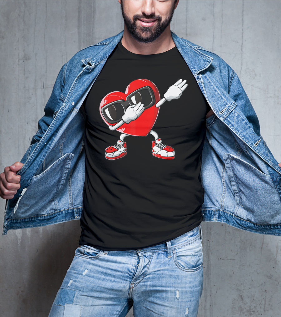 Valentines Day Dabbing Heart Funny Love Dab Boys T-Shirt