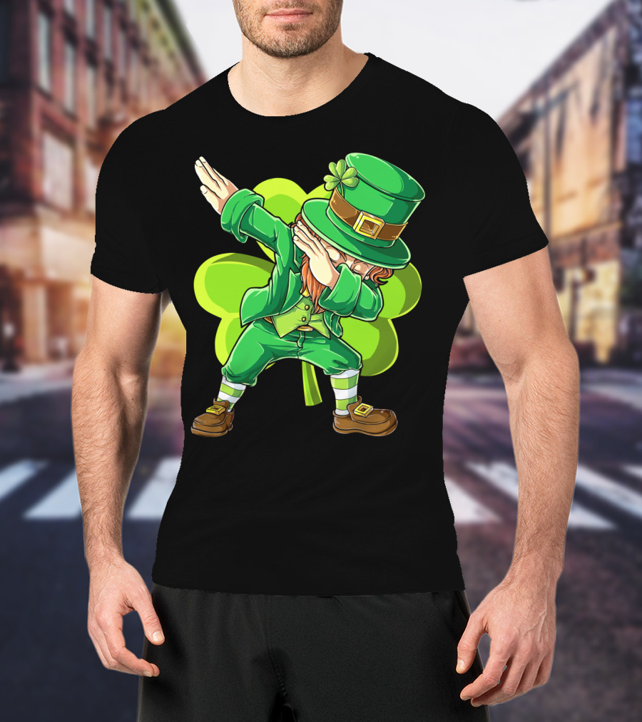 Dabbing Leprechaun Green Clover St Patricks Day Dab T-Shirt