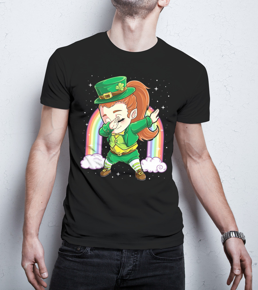 Dabbing Leprechaun St Patricks Day Women Dab Rainbow Special T-Shirt