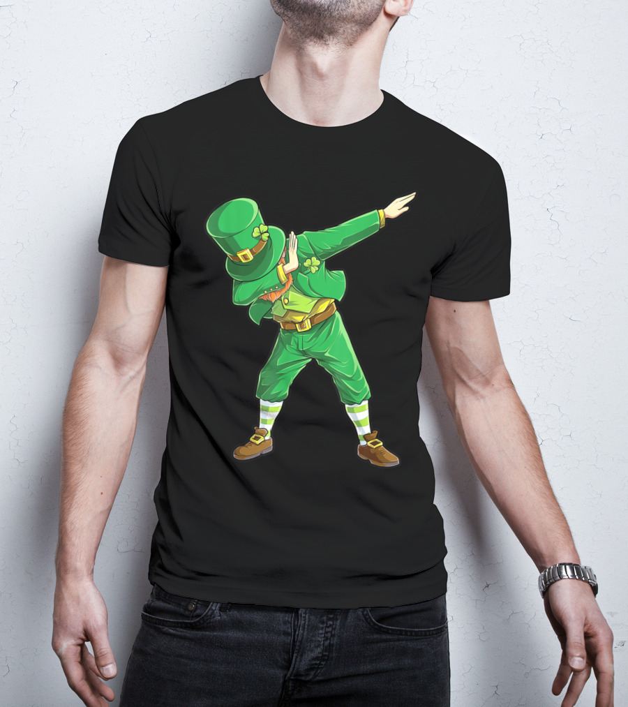 Dabbing Leprechaun St Patricks Day Boys Dab Dance Pose T-Shirt