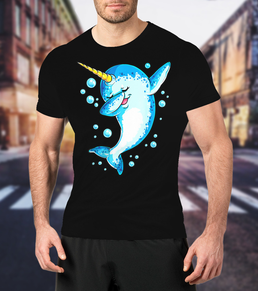 Dabbing Narwhal Unicorn For Girls And Boys Playful Sea Creature T-Shirt