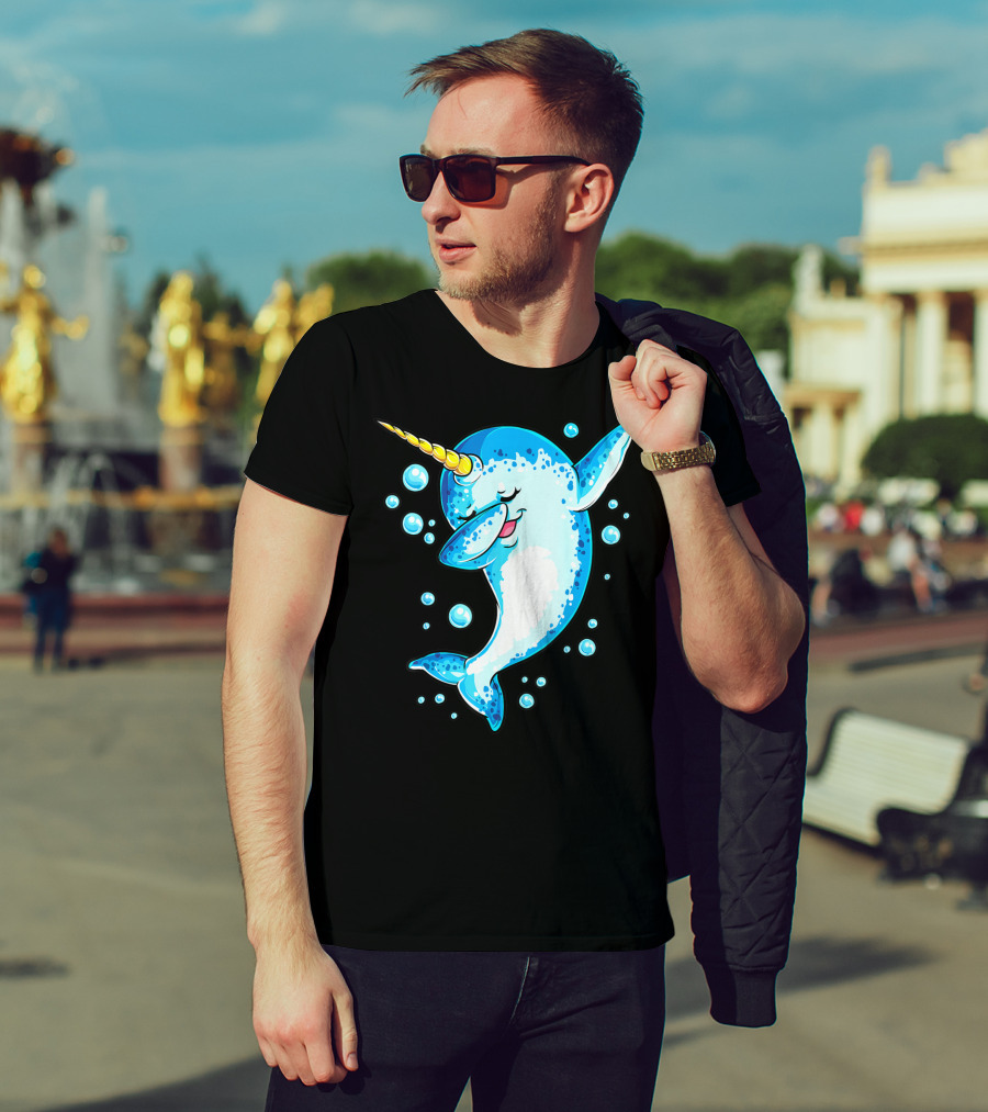 Dabbing Narwhal Unicorn For Girls And Boys Playful Sea Creature T-Shirt